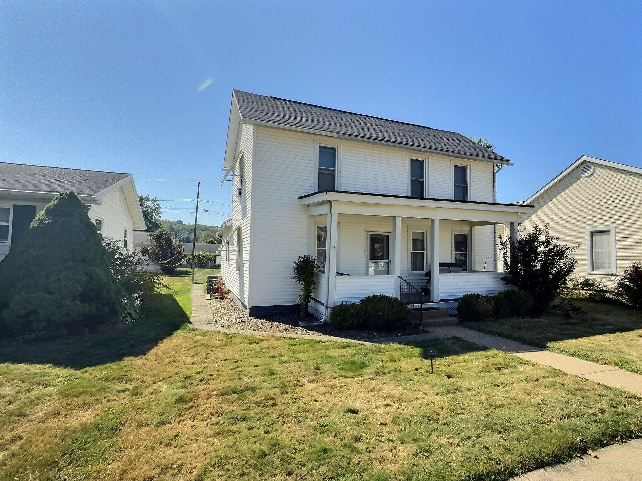 Side view of the house with landscaping
